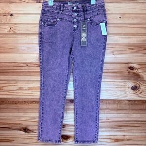 DG2 Diane Gilman pink & blue straight leg jeans Medium NEW